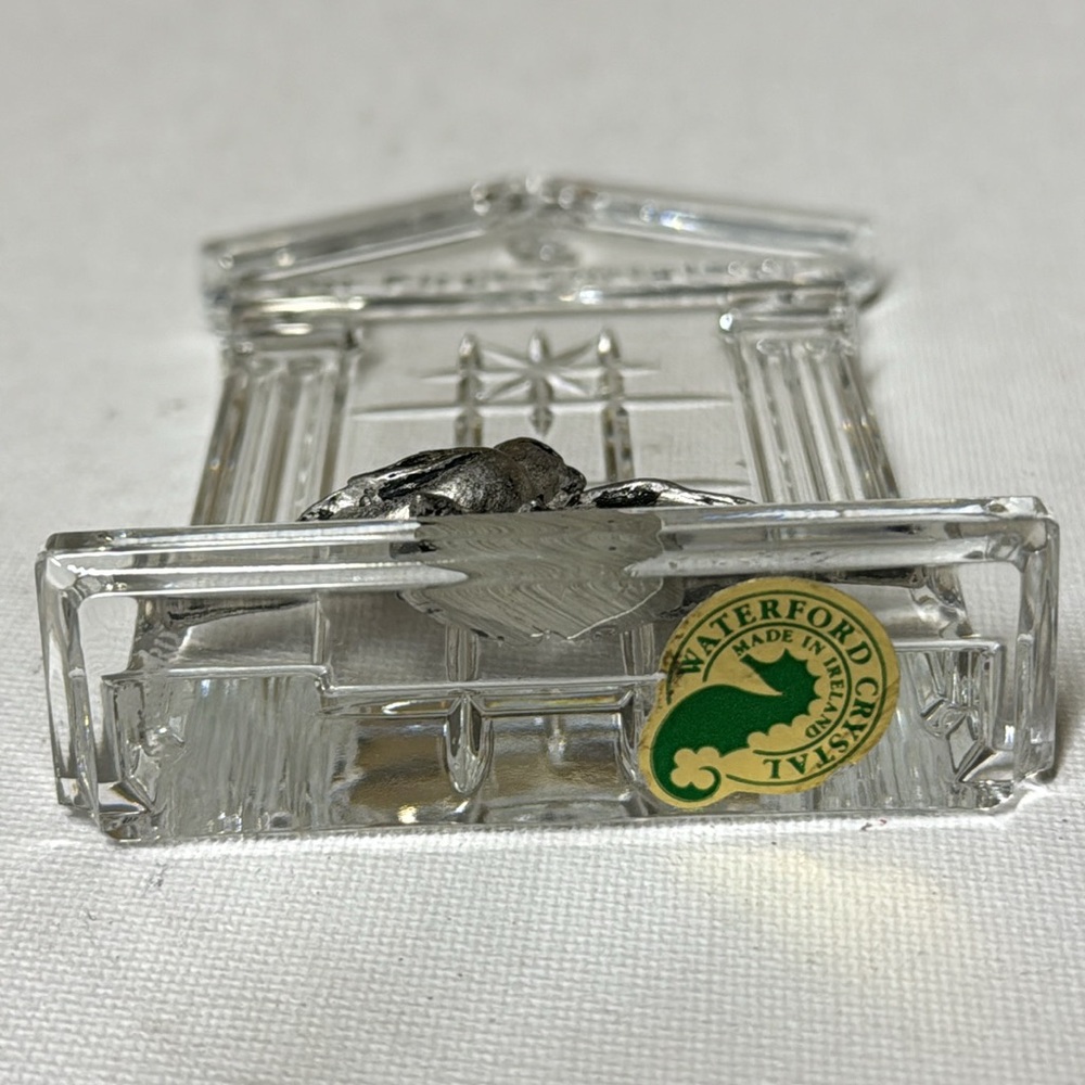 Waterford Crystal Our First Christmas Ornament Pewter Birds in window - Picture 4 of 6